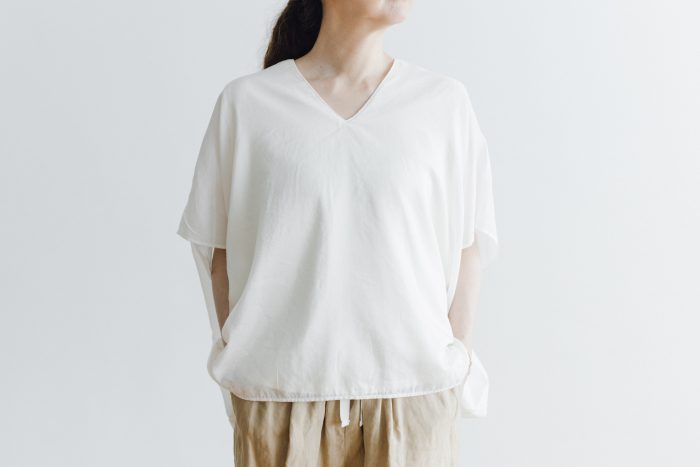 COTTON SILK LAYERED PULLOVER white 2