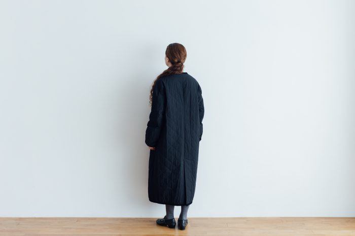 Ecru et pousse 限定  QUILTING LONG COAT　black 4