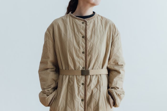 Ecru et pousse 限定   QUILTING LONG COAT　beige 3