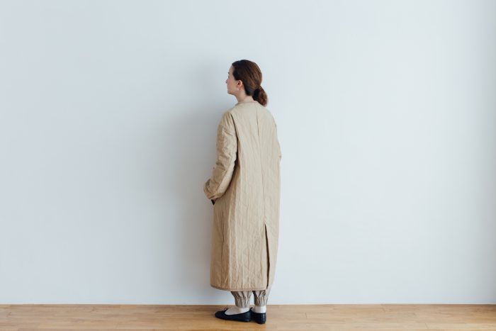 Ecru et pousse 限定   QUILTING LONG COAT　beige 6