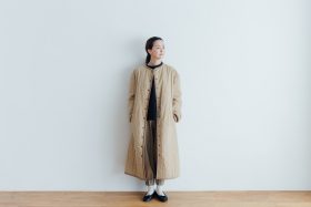 Ecru et pousse 限定   QUILTING LONG COAT　beige 5