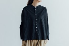 FAKE BUTTON SHIRT BLOUSE black 1