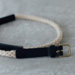 COW LEATHER ROPE BELT black