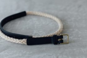 COW LEATHER ROPE BELT black 1