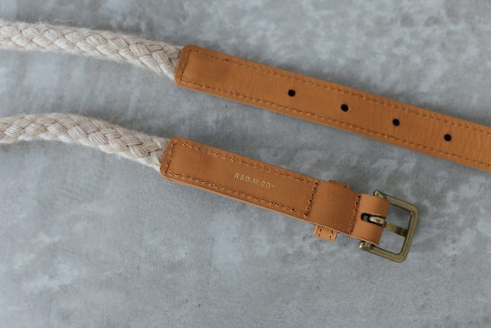 COW LEATHER ROPE BELT camel 3