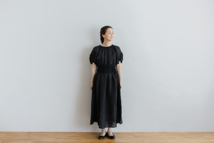 SASH BELT ONE-PIECE black×black 2