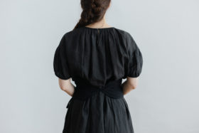 SASH BELT ONE-PIECE black×black 4