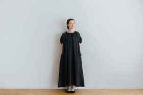 SASH BELT ONE-PIECE black×black 1