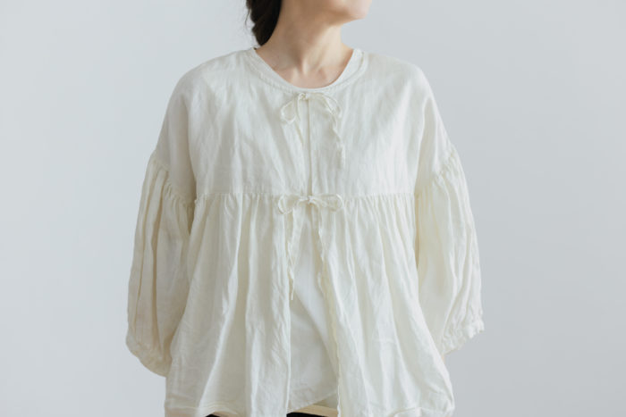 STRING GATHER  BLOUSE milk 1