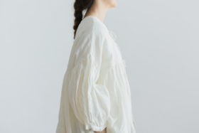 STRING GATHER  BLOUSE milk 2