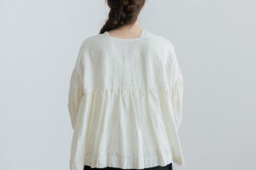 STRING GATHER  BLOUSE milk 3