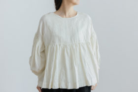 STRING GATHER  BLOUSE milk 4