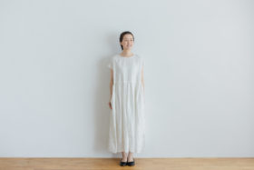 予約 FRENCH SLEEVE ONE-PIECE white 1