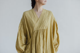 Embroidery DRESS  mustard yellow 4