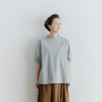 PUFFED SLEEVE PULLOVER  grayish blue