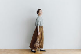 予約 ORGANDY REVERSIBLE SKIRT brown 5