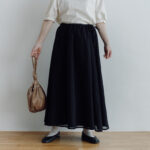 ORGANDY REVERSIBLE SKIRT black