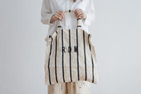 LETTERD BAG white×navy 2