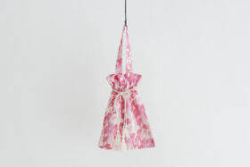 Khadi Cotton Silk Flamingo Hand Print  Drawstring Bag  Flamingo 1