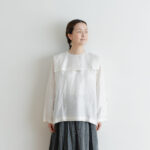 Khadi Silk Back Button Sailor Blouse   B.White