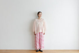 Khadi Cotton Silk Gather Blouse nude pink 1