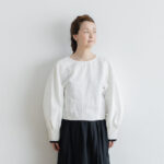 COTTON LINEN PIN TUCKCUFF BLOUSE