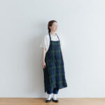 LINEN TARTAN CHECK APRON Black Watch