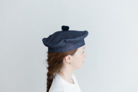 LINEN DENIM BERET Indigo 2