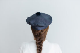 LINEN DENIM BERET Indigo 3