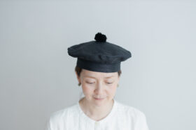 PAPER CLOTH BERET black 1