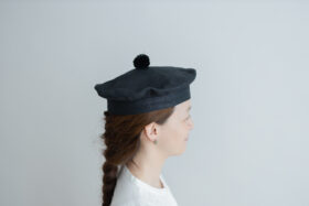 PAPER CLOTH BERET black 2