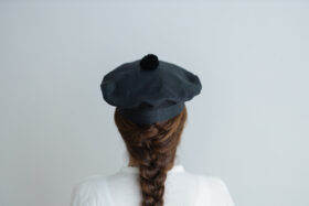 PAPER CLOTH BERET black 3