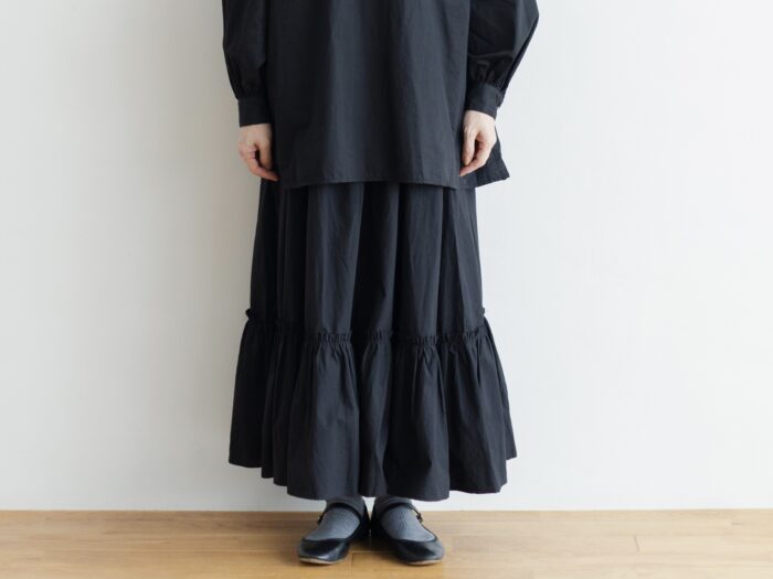 予約 R 042 RUFFLE SKIRT black 1