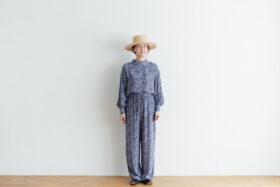 予約 R040 FLORAL PAJAMAS PANTS blue 6