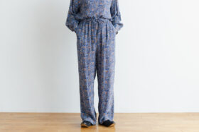 予約 R040 FLORAL PAJAMAS PANTS blue 1