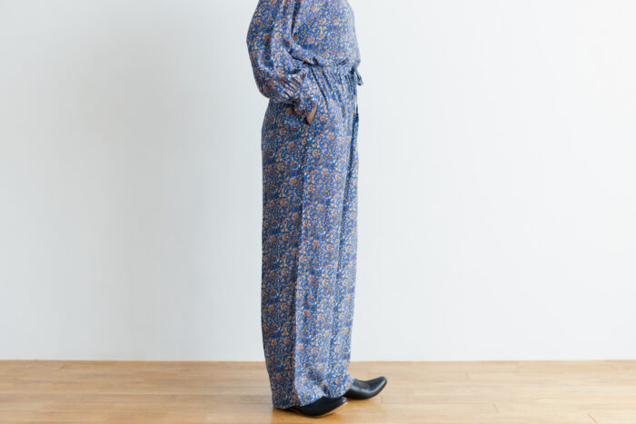 予約 R040 FLORAL PAJAMAS PANTS blue 2