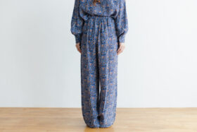 予約 R040 FLORAL PAJAMAS PANTS blue 3