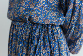 R038 FLORAL RUFFLE SKIRT blue 4