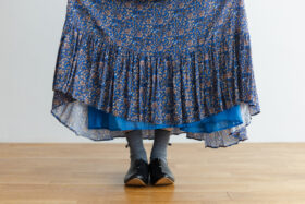 R038 FLORAL RUFFLE SKIRT blue 5