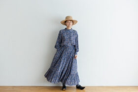 R038 FLORAL RUFFLE SKIRT blue 6
