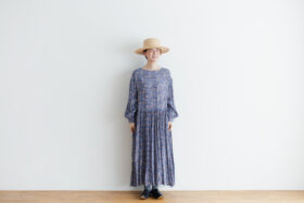 予約 R037 FLORAL DRESS blue 1