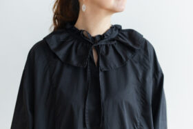 R034 RUFFLE COLLAR ONE PIECE black 4