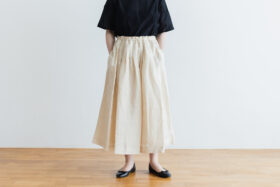 DENSELY LINEN TUCK SKIRT Antique white 1