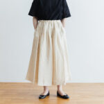 DENSELY LINEN TUCK SKIRT Antique white