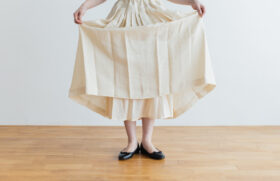 DENSELY LINEN TUCK SKIRT Antique white 5