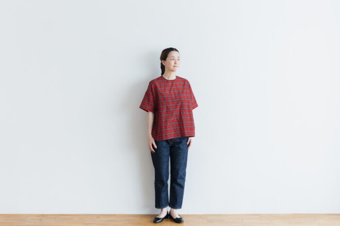 C/S PULLOVER SHIRT red tartan 3