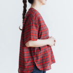 C/S PULLOVER SHIRT red tartan