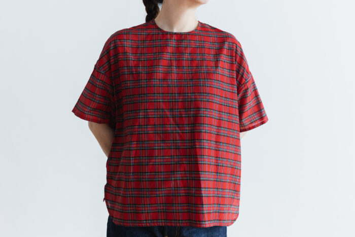 C/S PULLOVER SHIRT red tartan 1