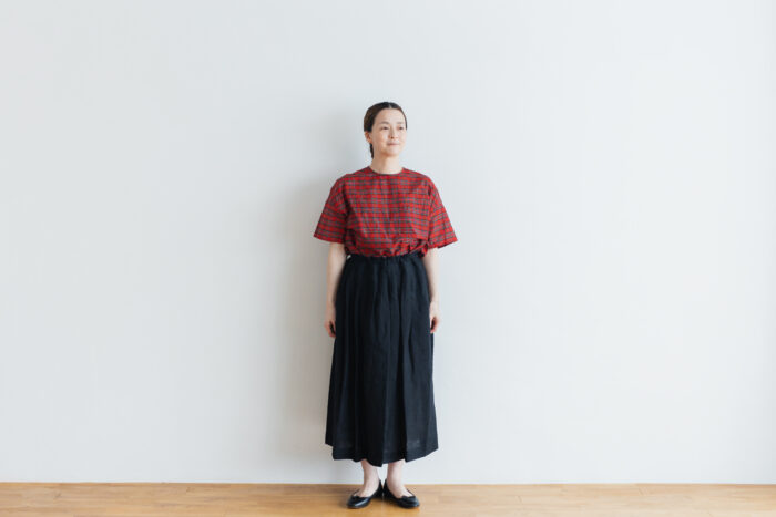 DENSELY LINEN TUCK SKIRT black 4