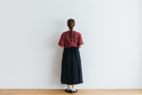 DENSELY LINEN TUCK SKIRT black 5